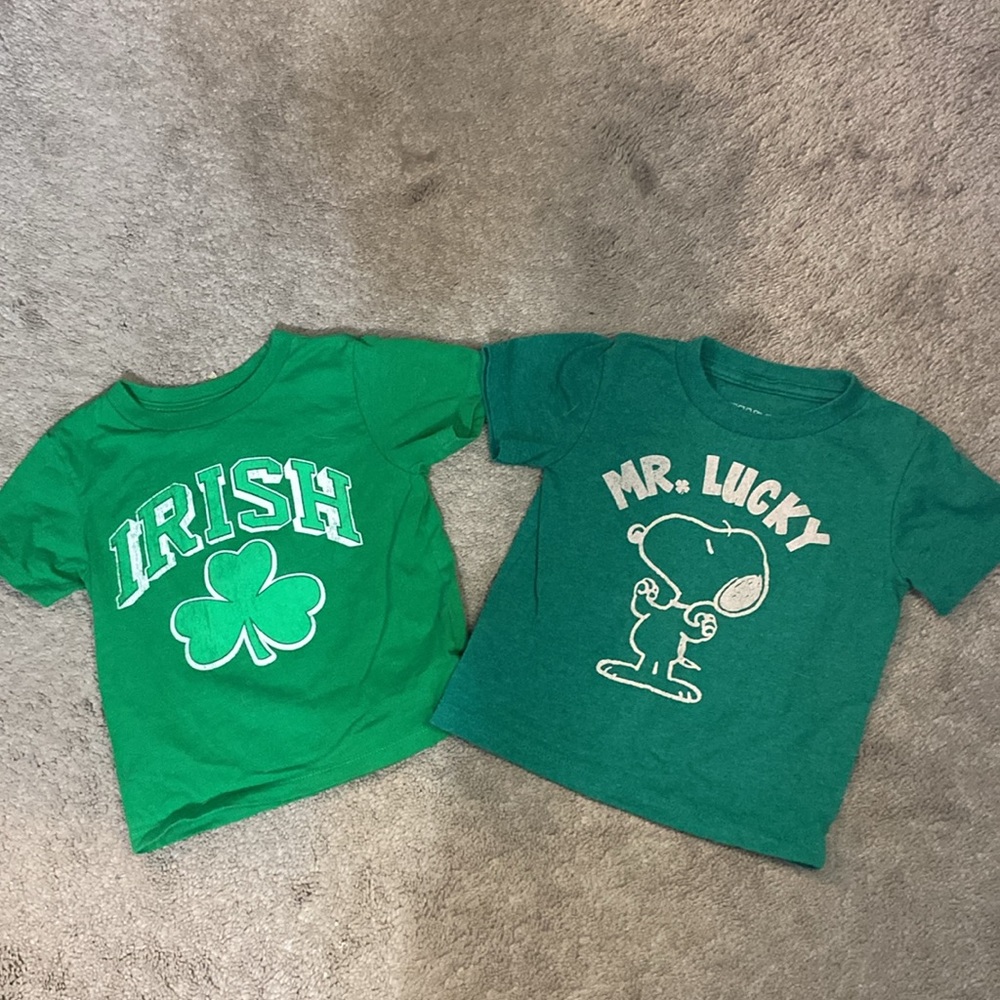 St. Patrick’s Day Peanuts Snoopy Kids Infants18 Months Set of 2 Tops Peanuts